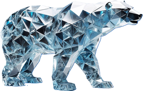 A low-poly crystalline bear